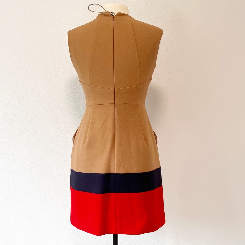 Shoshanna Camel Double Crepe Color Block Trina Dr… - image 4